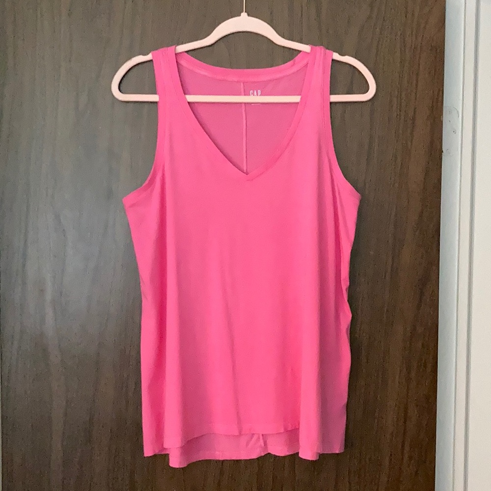 Pink Gap V-neck Flowy Tank Top